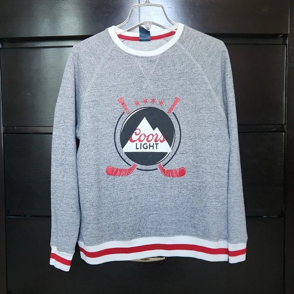 Coors Light J. America Sweatshirt Adult Medium Hockey Puck Crewneck Pullover - Picture 1 of 7